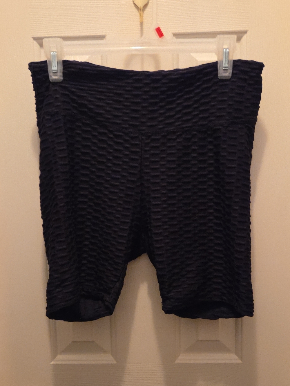 Textured High-Waist Black Women’s Shorts